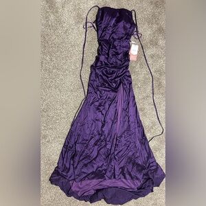 Chic Strapless Purple Dress